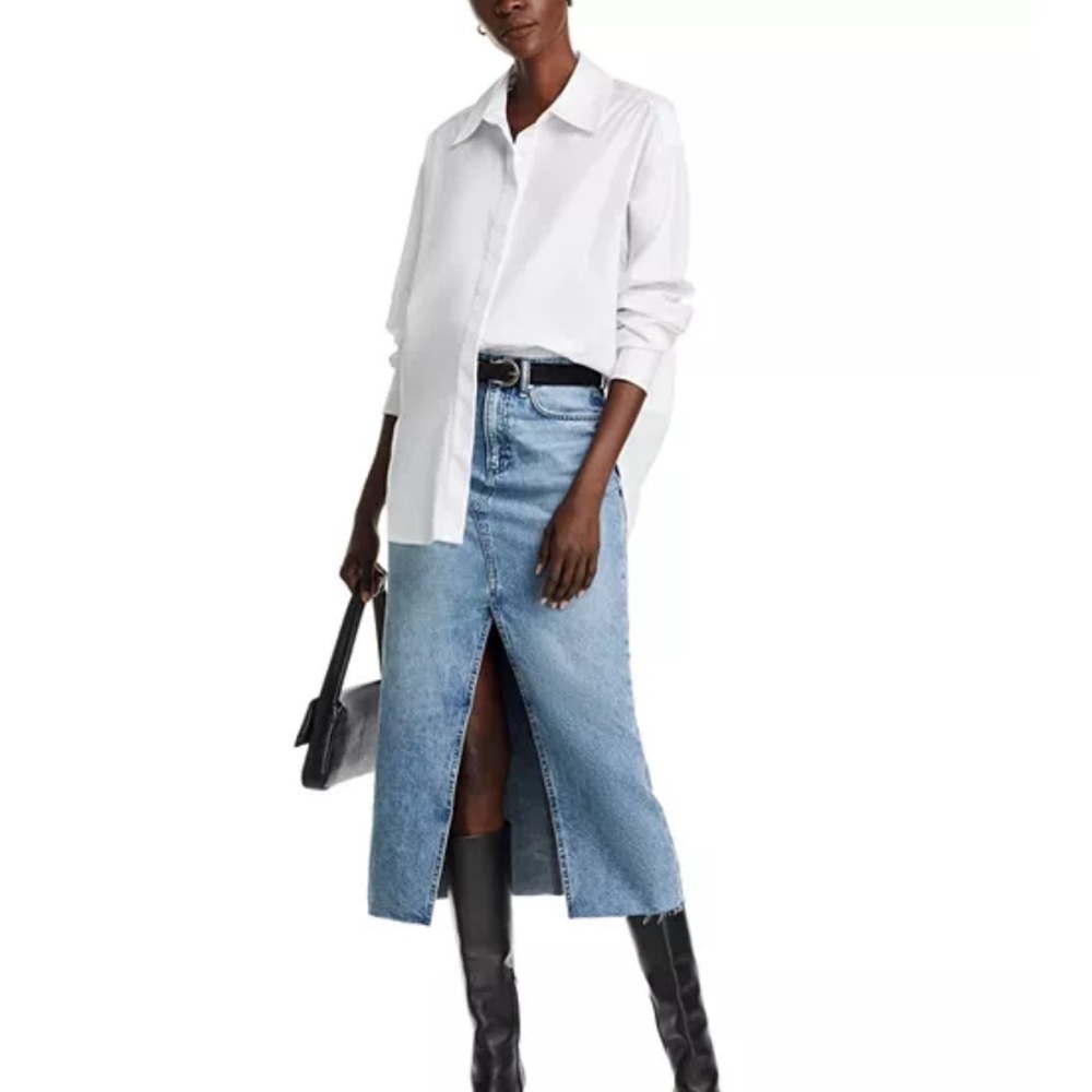 Rag & Bone Clara Denim Midi Skirt ✨☕️